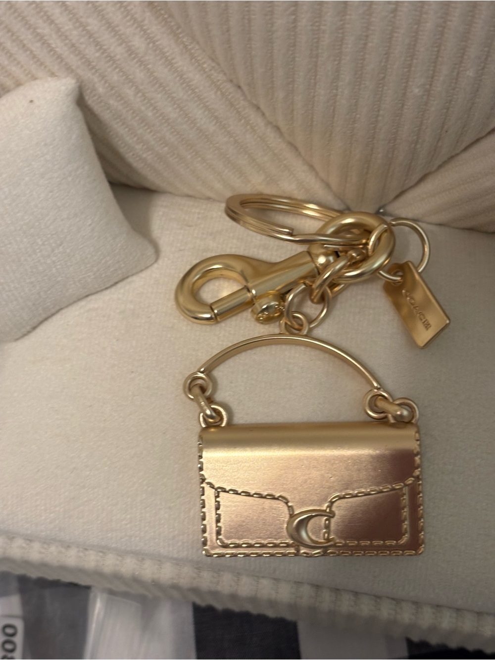 Coach Metallic Gold Mini Purse Key Charm